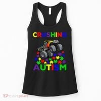 Autism Awareness Truck Crushing Autism For Women's Tank Top thumb 0