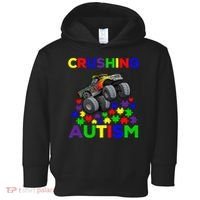 Autism Awareness Truck Crushing Autism For Toddler Hoodie thumb 0