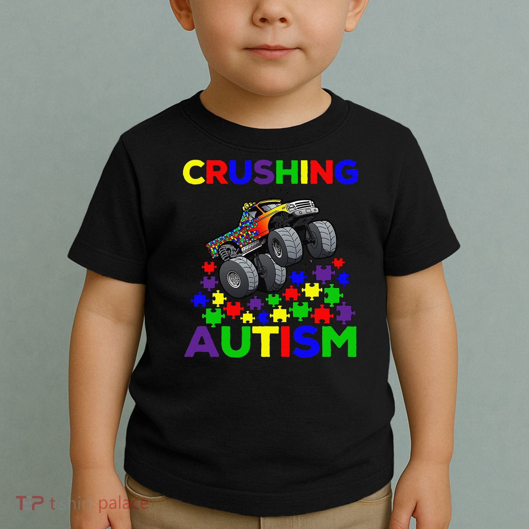 Autism Awareness Truck Crushing Autism For Toddler T-Shirt