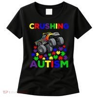 Autism Awareness Truck Crushing Autism For Women's T-Shirt thumb 0