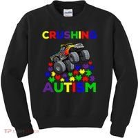 Autism Awareness Truck Crushing Autism For Kids Sweatshirt thumb 0
