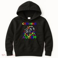 Autism Awareness Truck Crushing Autism For Kids Hoodie thumb 0