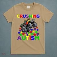 Autism Awareness Truck Crushing Autism For T-Shirt thumb 5