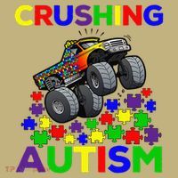 Autism Awareness Truck Crushing Autism For T-Shirt thumb 7