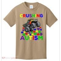 Autism Awareness Truck Crushing Autism For Kids T-Shirt thumb 0