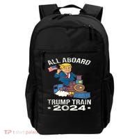 ALL ABOARD TRUMP TRAIN 2024 Patriotic American Flag Backpack thumb 0
