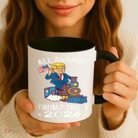 ALL ABOARD TRUMP TRAIN 2024 Patriotic American Flag Coffee Mug thumb 3