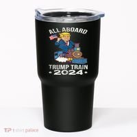 ALL ABOARD TRUMP TRAIN 2024 Patriotic American Flag Tumbler thumb 0