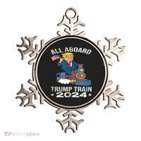 ALL ABOARD TRUMP TRAIN 2024 Patriotic American Flag Ornament thumb 0