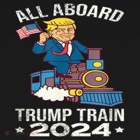 ALL ABOARD TRUMP TRAIN 2024 Patriotic American Flag Ornament thumb 1