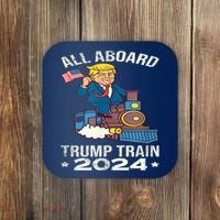 ALL ABOARD TRUMP TRAIN 2024 Patriotic American Flag Coaster thumb 0