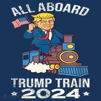 ALL ABOARD TRUMP TRAIN 2024 Patriotic American Flag Women's Hoodie thumb 2