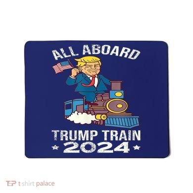 ALL ABOARD TRUMP TRAIN 2024 Patriotic American Flag Mousepad