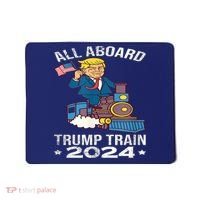 ALL ABOARD TRUMP TRAIN 2024 Patriotic American Flag Mousepad thumb 0