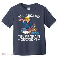 ALL ABOARD TRUMP TRAIN 2024 Patriotic American Flag Toddler T-Shirt thumb 0