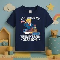 ALL ABOARD TRUMP TRAIN 2024 Patriotic American Flag Toddler T-Shirt thumb 3