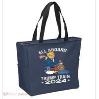 ALL ABOARD TRUMP TRAIN 2024 Patriotic American Flag Tote Bag thumb 2