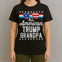 All American Trump Grandpa American Flag Sunglasses Trump T-Shirt thumb 4