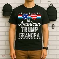All American Trump Grandpa American Flag Sunglasses Trump T-Shirt thumb 6