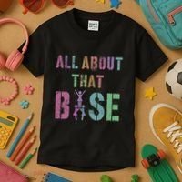 All About That Base Cheerleading Team Cheer Squad Kids T-Shirt thumb 3