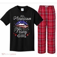 All American Trump Girl Kids Plaid Pajama Set thumb 0