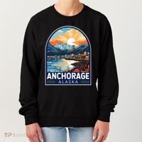 Anchorage Alaska Travel Art Emblem Women's Sweatshirt thumb 0