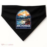 Anchorage Alaska Travel Art Emblem USA-Made Doggie Bandana thumb 0