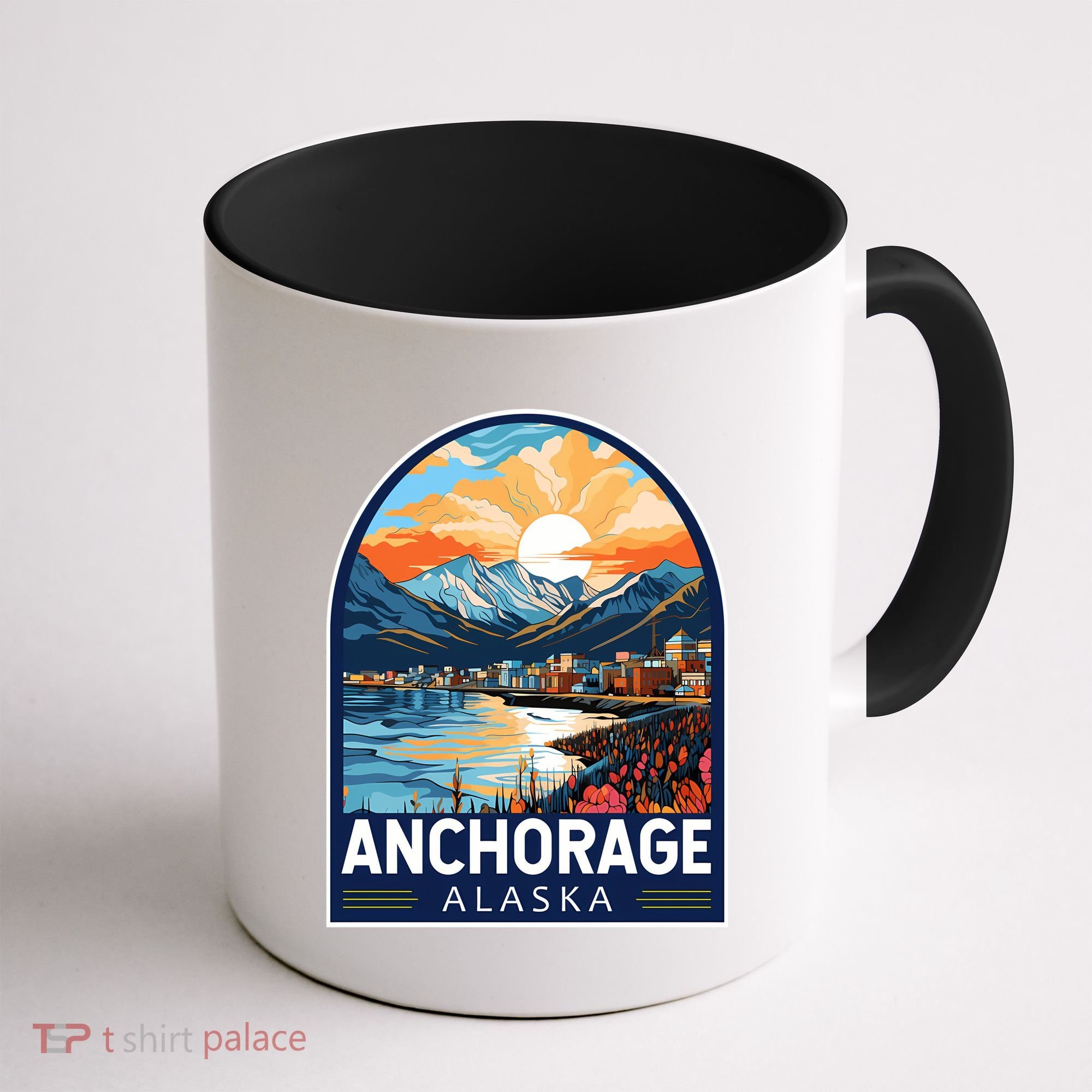 Anchorage Alaska Travel Art Emblem Coffee Mug