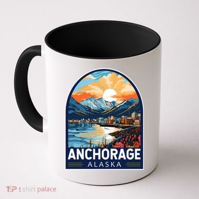 Anchorage Alaska Travel Art Emblem Coffee Mug