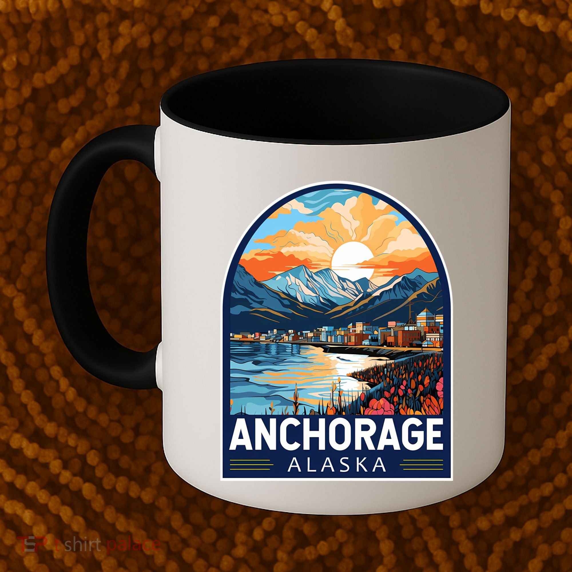 Anchorage Alaska Travel Art Emblem Coffee Mug