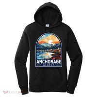 Anchorage Alaska Travel Art Emblem Women's Hoodie thumb 0