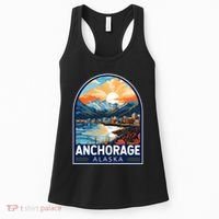 Anchorage Alaska Travel Art Emblem Women's Tank Top thumb 0