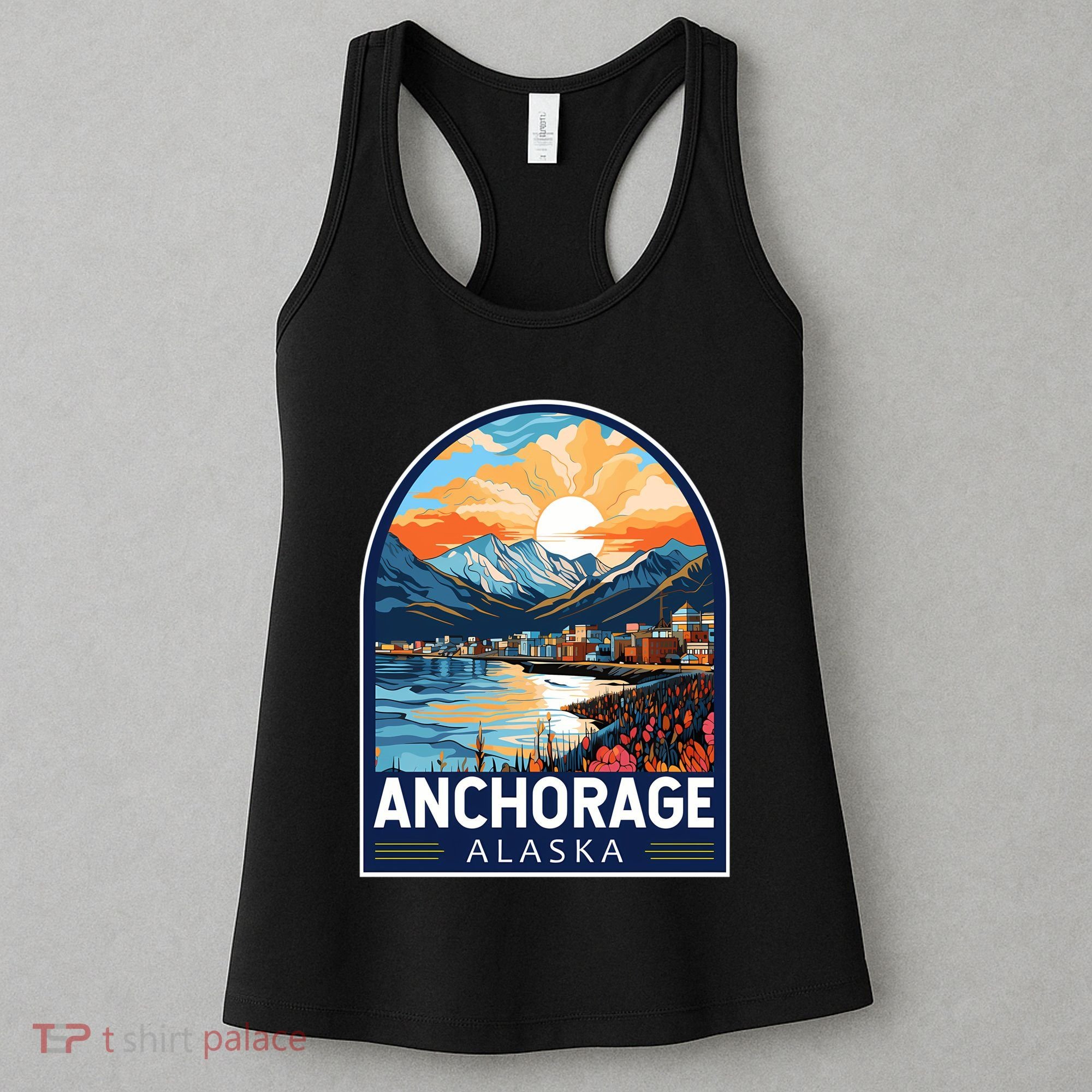 Anchorage Alaska Travel Art Emblem Women's Tank Top