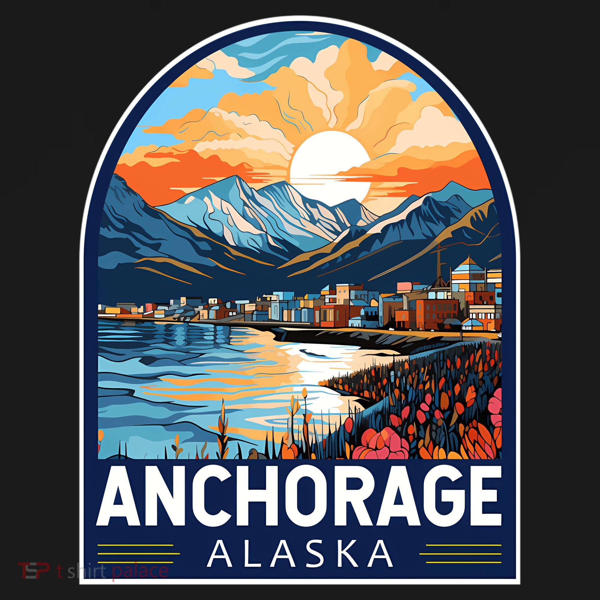 Anchorage Alaska Travel Art Emblem Women's Tank Top