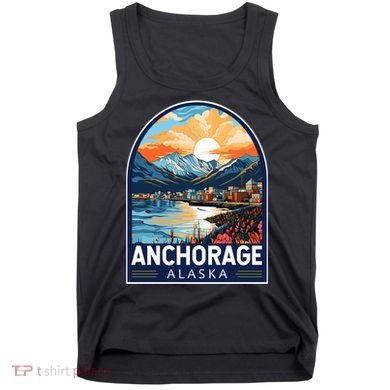 Anchorage Alaska Travel Art Emblem Tank Top