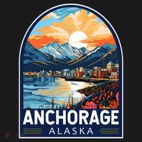 Anchorage Alaska Travel Art Emblem Tank Top thumb 6