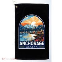 Anchorage Alaska Travel Art Emblem Golf Towel thumb 0