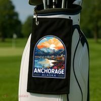 Anchorage Alaska Travel Art Emblem Golf Towel thumb 2
