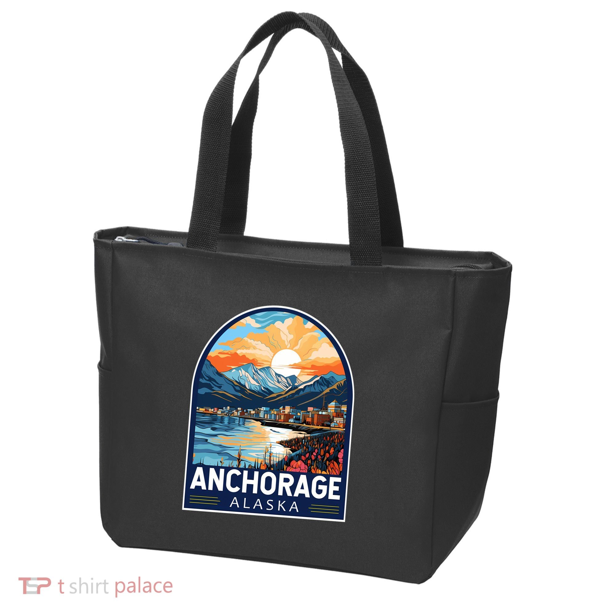 Anchorage Alaska Travel Art Emblem Tote Bag
