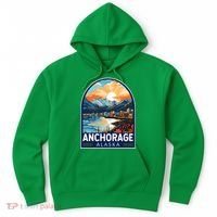 Anchorage Alaska Travel Art Emblem Hoodie thumb 0