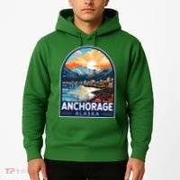 Anchorage Alaska Travel Art Emblem Hoodie thumb 2
