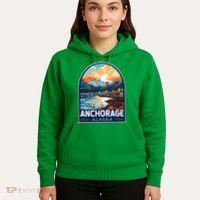 Anchorage Alaska Travel Art Emblem Hoodie thumb 5