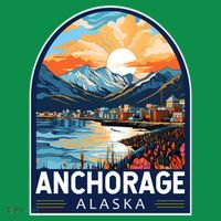Anchorage Alaska Travel Art Emblem Hoodie thumb 7