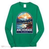 Anchorage Alaska Travel Art Emblem Long Sleeve Shirt thumb 0