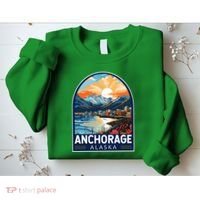 Anchorage Alaska Travel Art Emblem Sweatshirt thumb 2