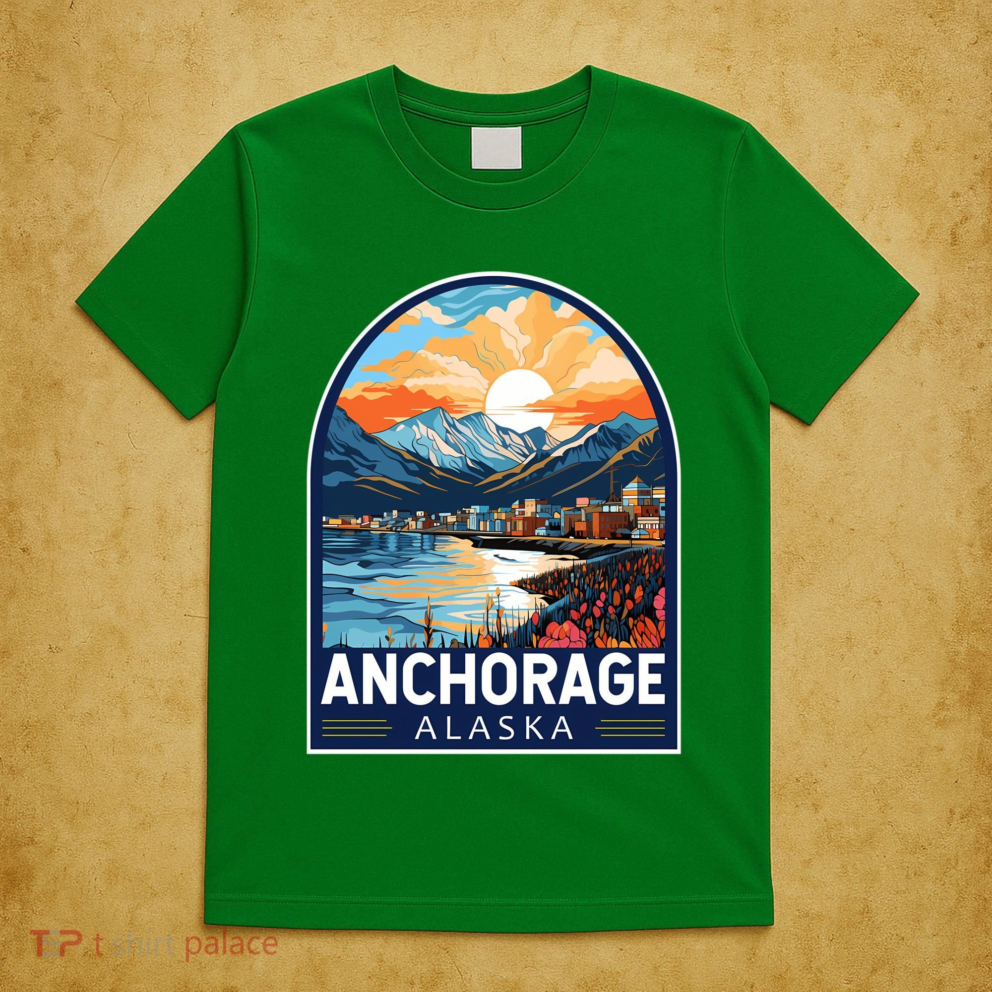 Anchorage Alaska Travel Art Emblem T-Shirt