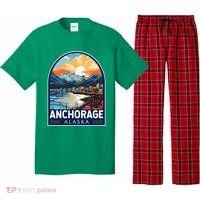 Anchorage Alaska Travel Art Emblem Pajama Set thumb 0