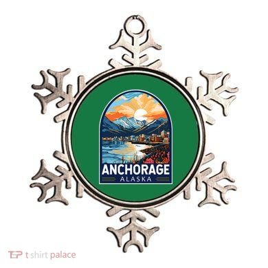 Anchorage Alaska Travel Art Emblem Ornament