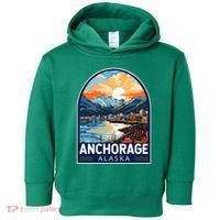 Anchorage Alaska Travel Art Emblem Toddler Hoodie thumb 0