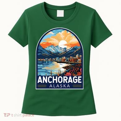 Anchorage Alaska Travel Art Emblem Women's T-Shirt
